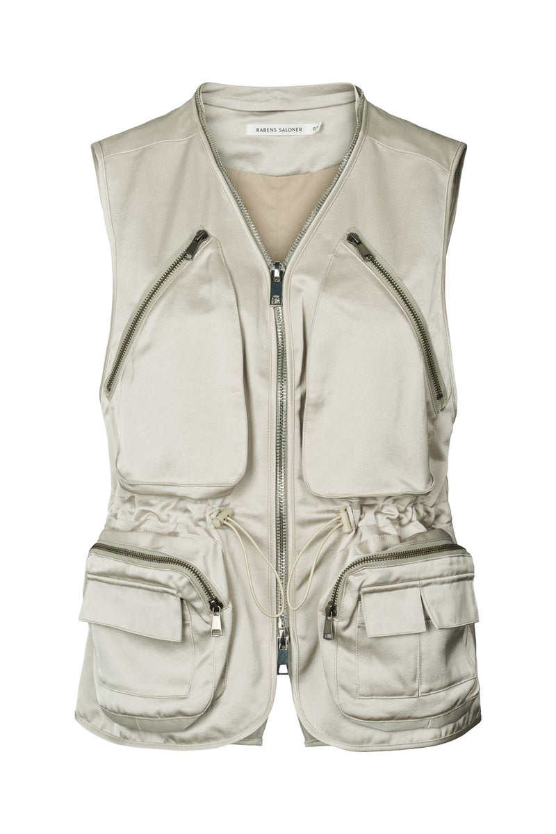 Palina - Techno drape vest I Oyster