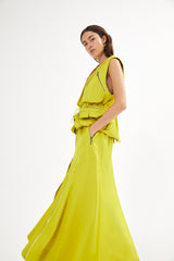 Palina - Techno drape vest I Acid yellow