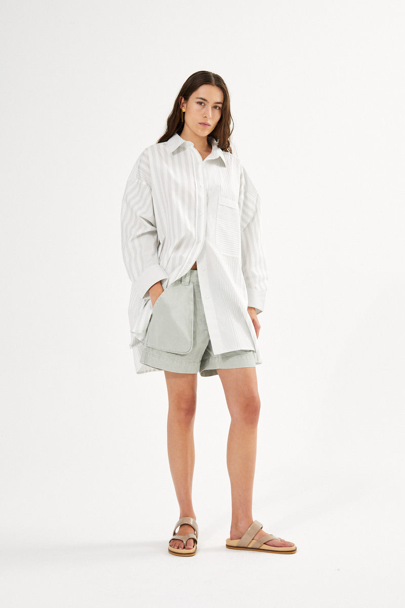 Nata - Canvas light shorts I Grey cloud