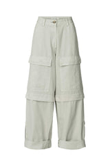 Pammi - Canvas light cargo pants I Grey cloud