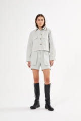 Neva - Canvas light short jacket I Grey cloud