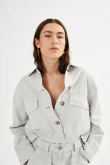 Neva - Canvas light short jacket I Grey cloud