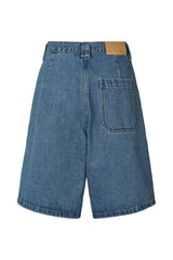 Raha - Denim wide shorts I Washed indigo