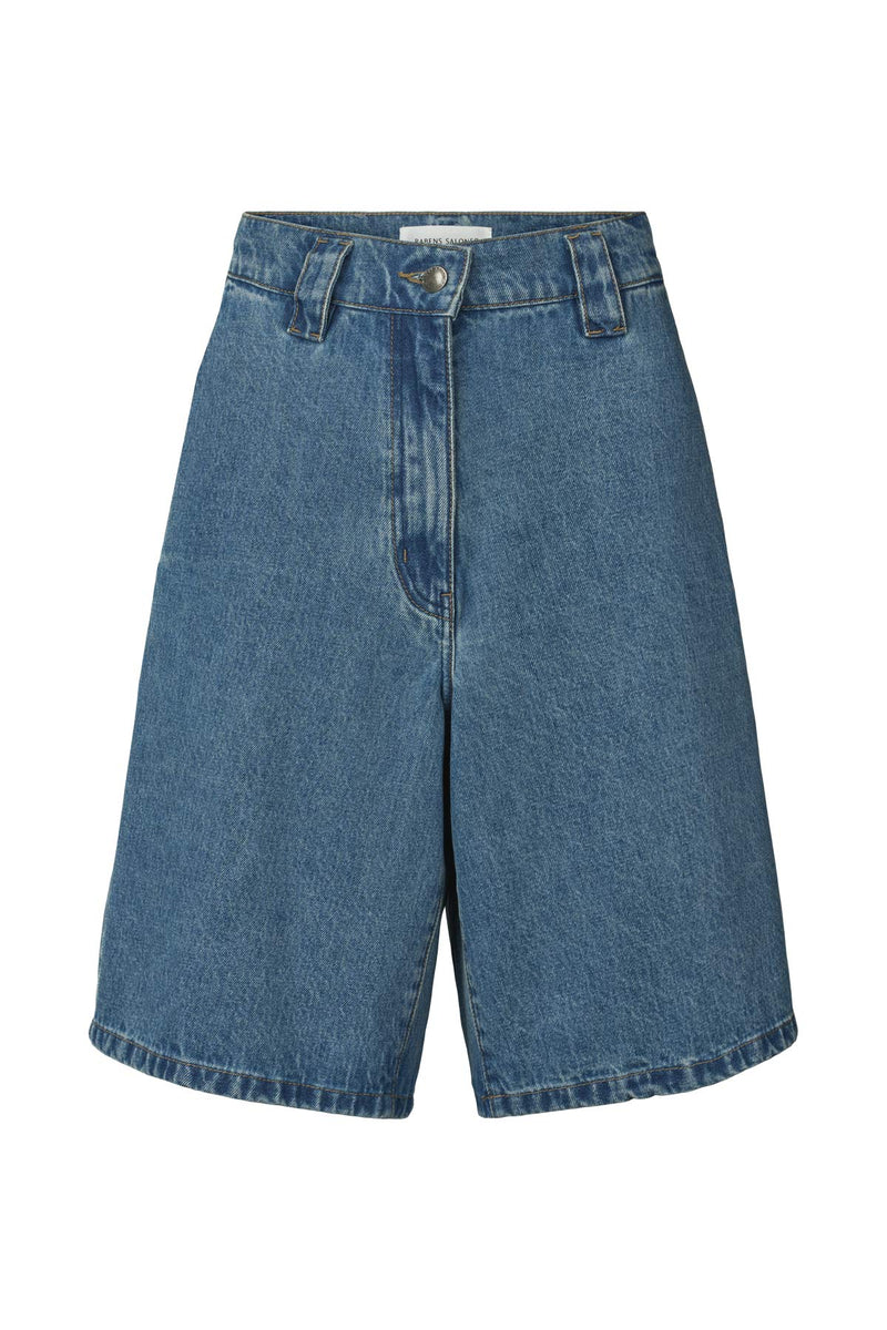 Raha - Denim wide shorts I Washed indigo