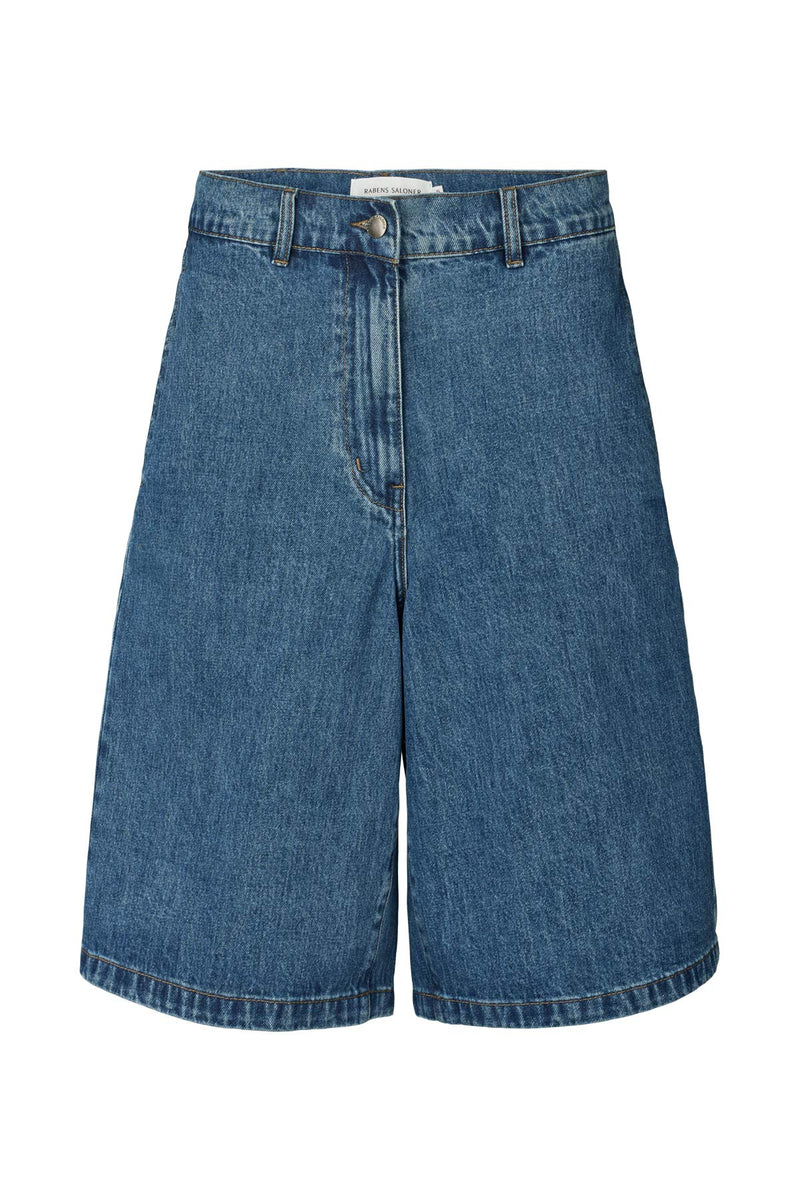 Raha - Denim wide shorts I Washed indigo