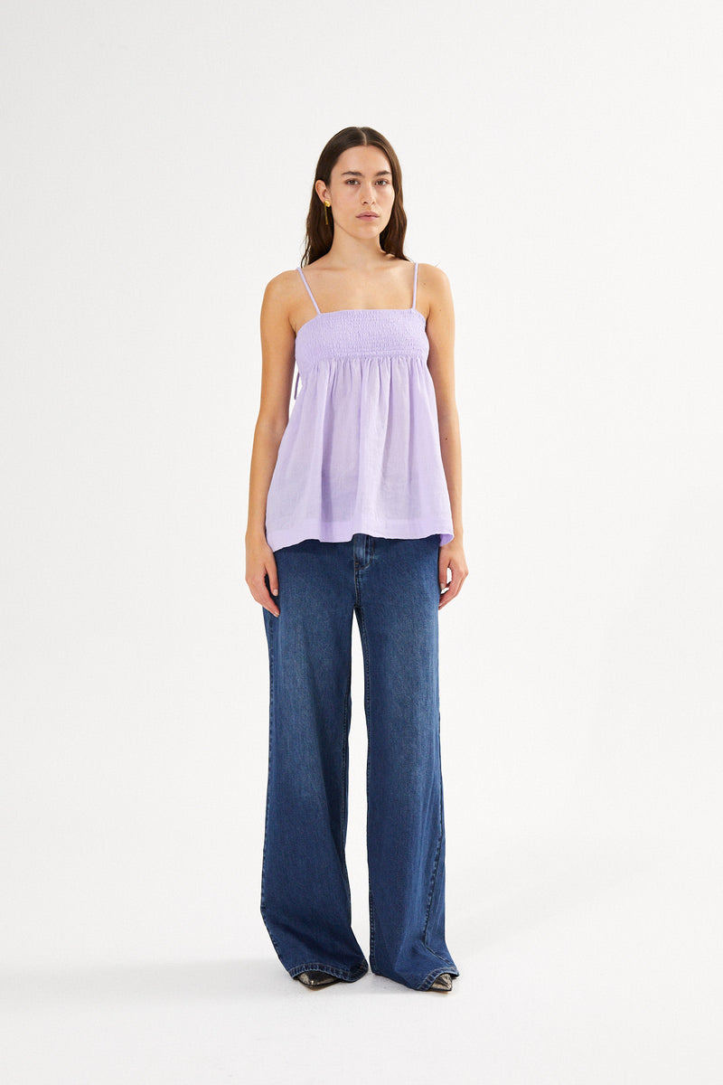 Soft denim pant - Inez I Washed indigo