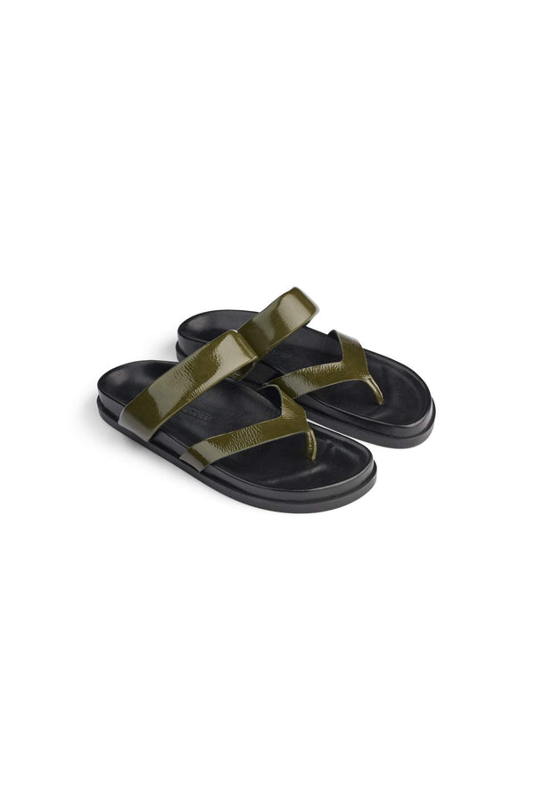 Leather flip flop - Nava I Seaweed