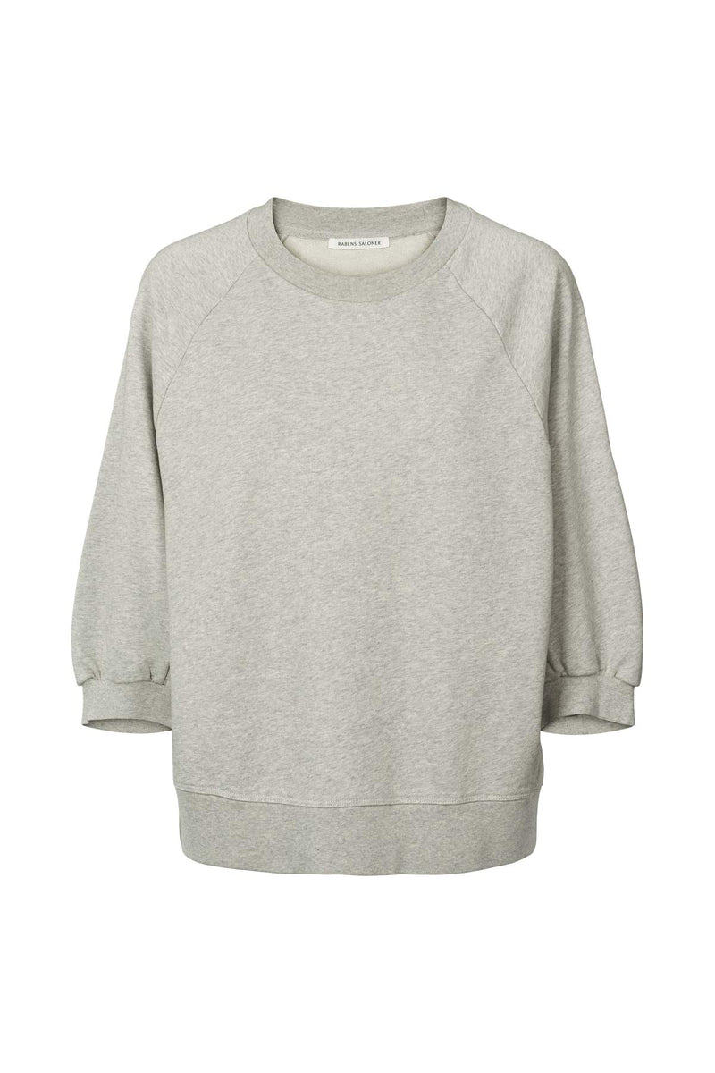 Nona - Sweat raglan 3/4 sleeve top I Grey melange