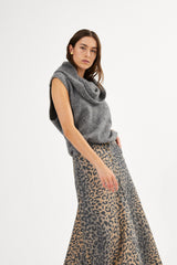 Natja - Leopard print button skirt I Leopard