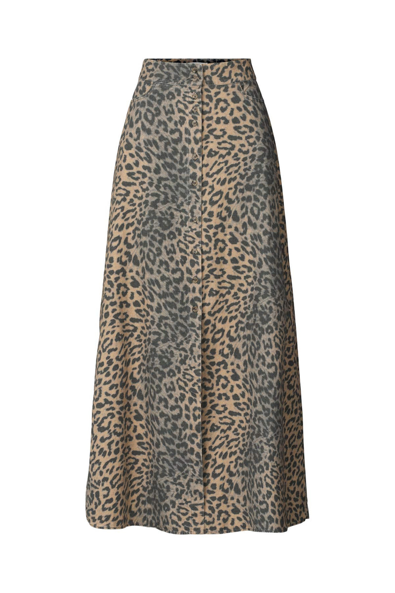 Natja - Leopard print button skirt I Leopard