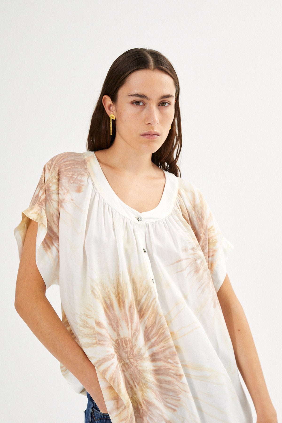 Cartwheel blouse - Jolin I Seashell combo