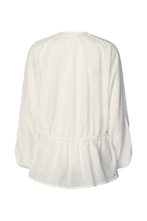 Corrie - Cotton voile deep V-neck top I White