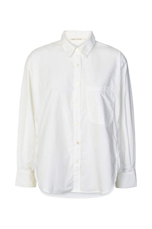 Djana - Poplin side gather shirt I White