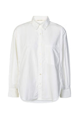 Djana - Poplin side gather shirt I White