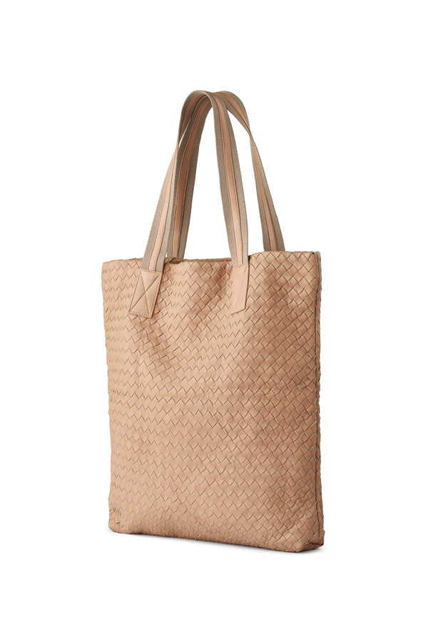 Cefora - Basket weave leather tote bag I Blush