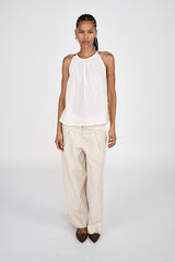 Hoda - Cotton halter top I White