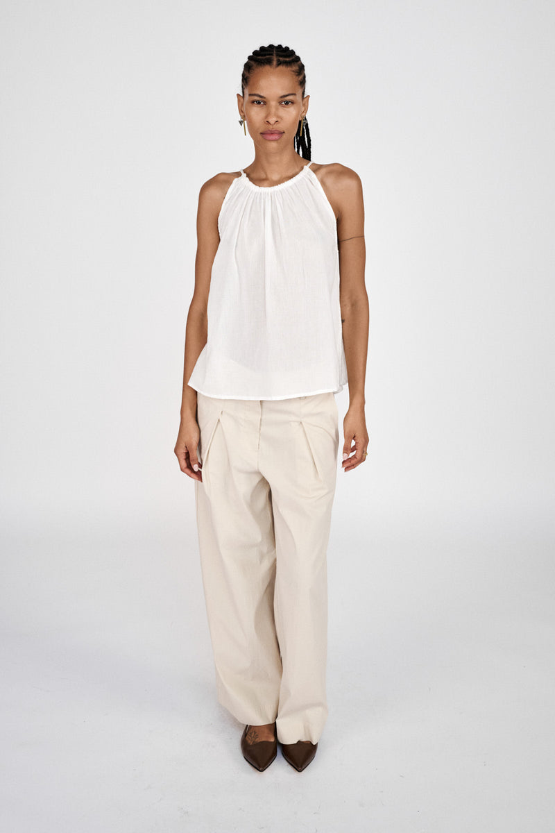 Hoda - Cotton halter top I White