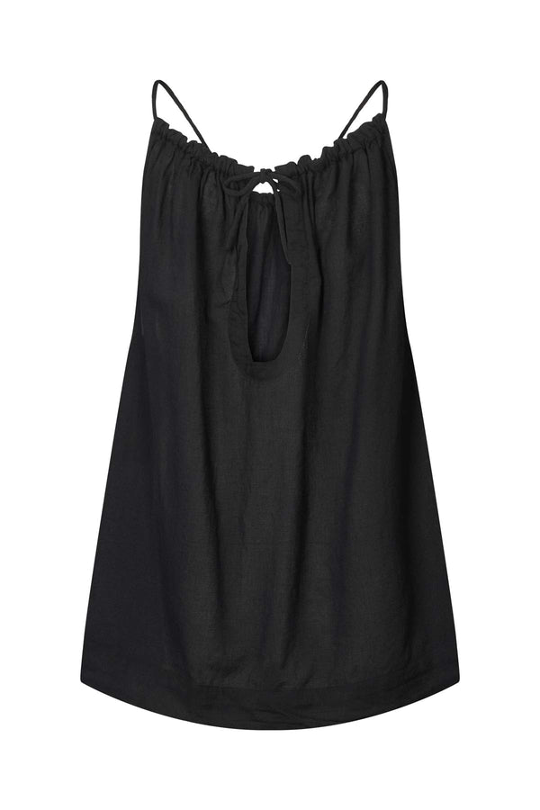 Hoda - Cotton halter top I Black