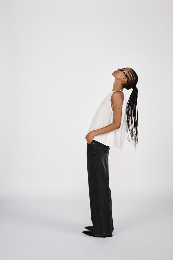 Hoda - Cotton halter top I White
