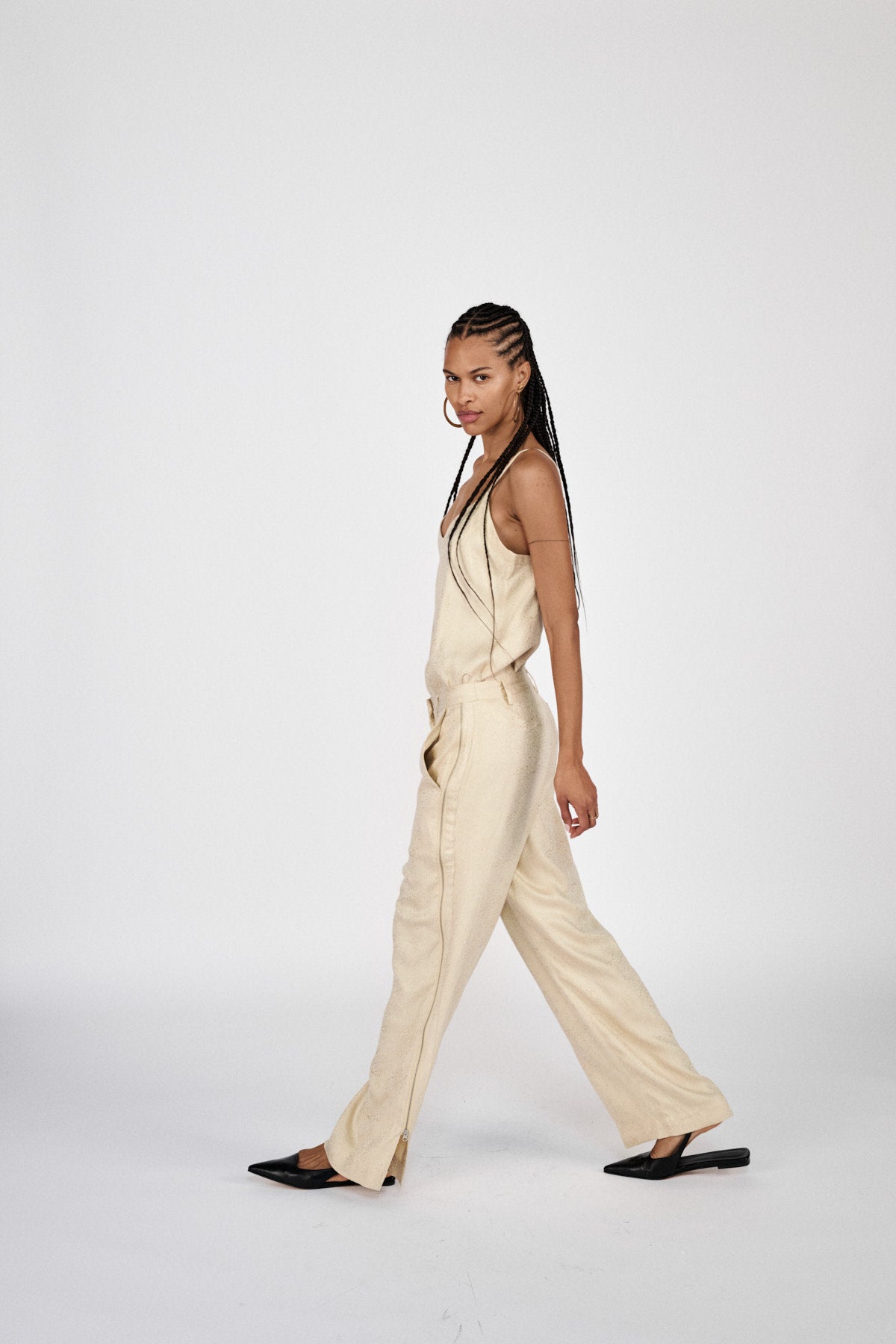Gurli - Cluster jacquard zip pants I Fiber