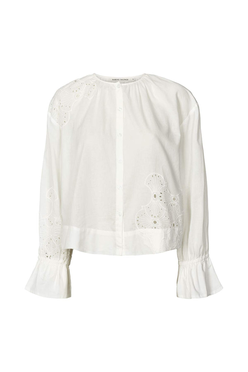 Blossom - Supersize anglaise blouse I White swan