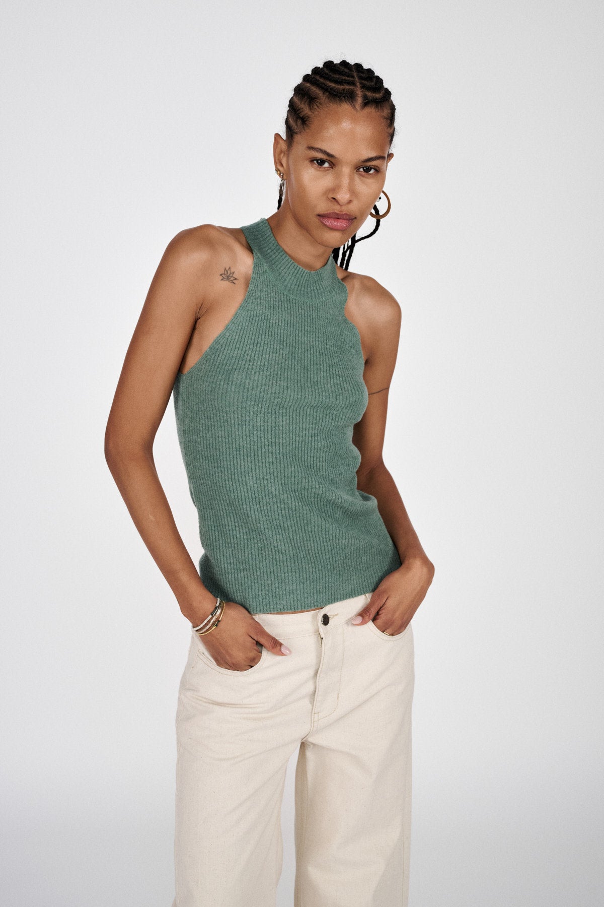 Erika - Airy tank top I Soft jade