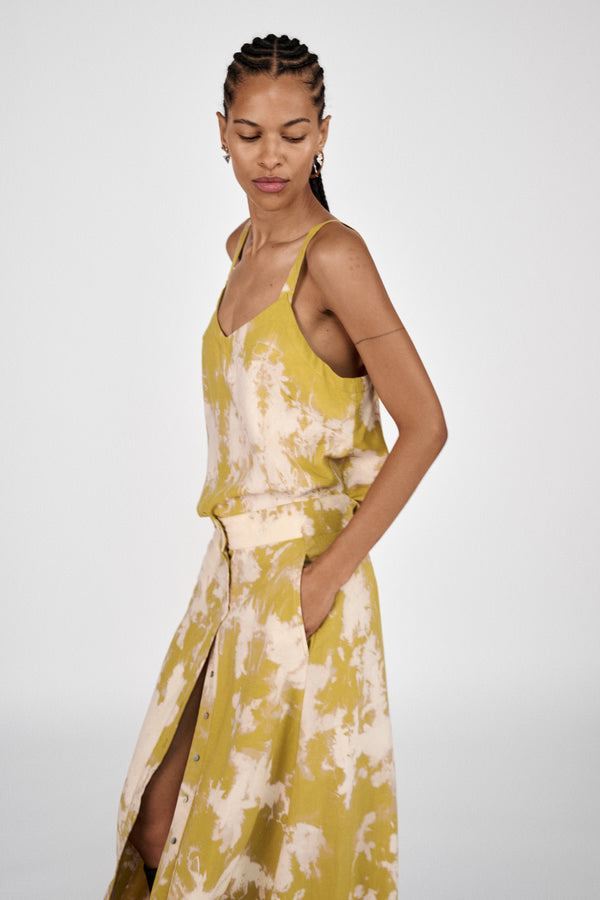 Natja - Misty button skirt I Golden mustard combo
