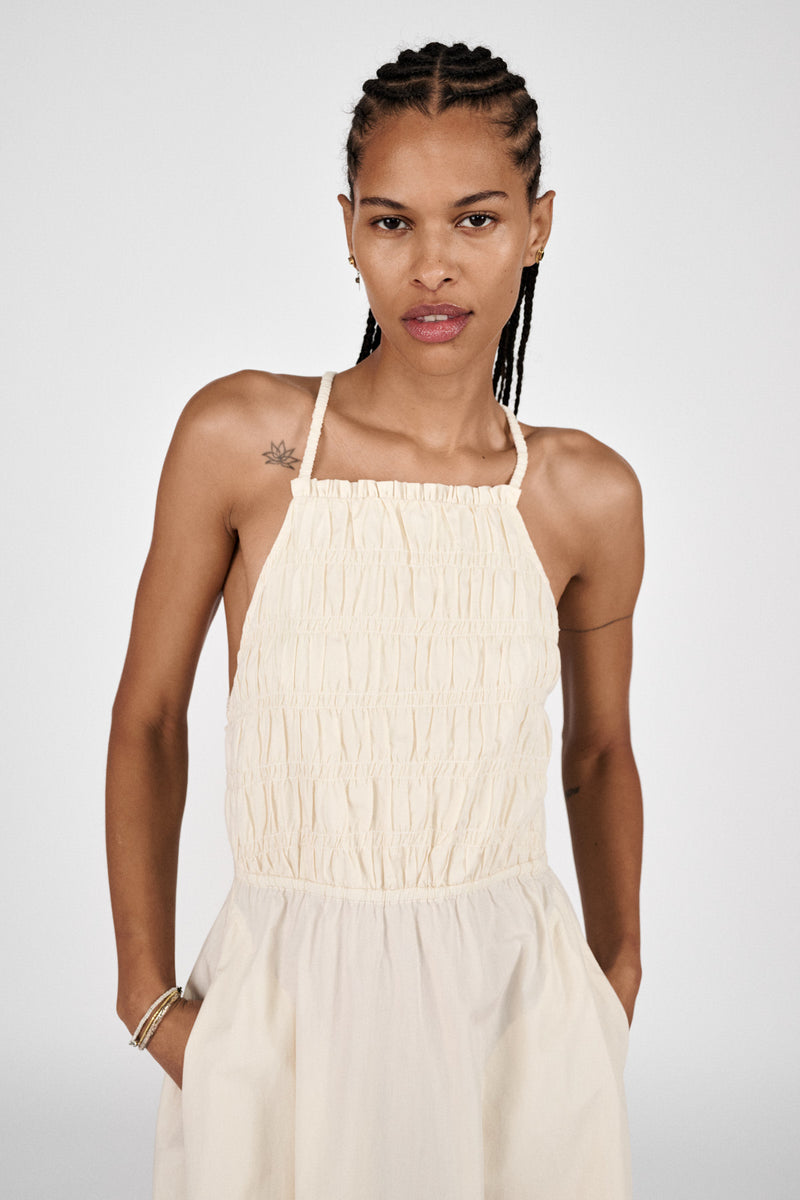 Cylle - Poplin elastic dress I Pirate black