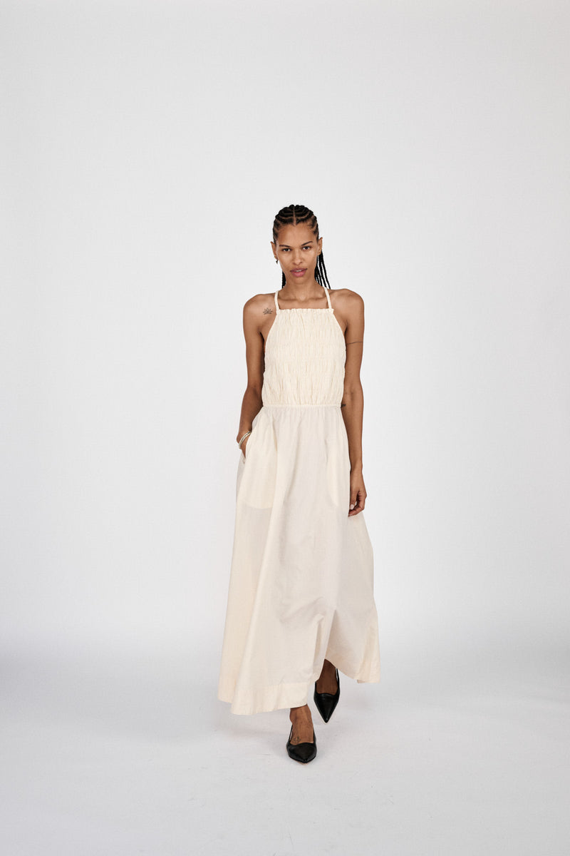 Cylle - Poplin elastic dress I Pirate black