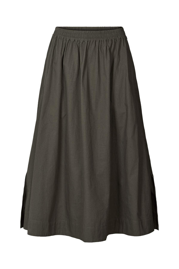Guri - Poplin heavy full skirt I Pirate black