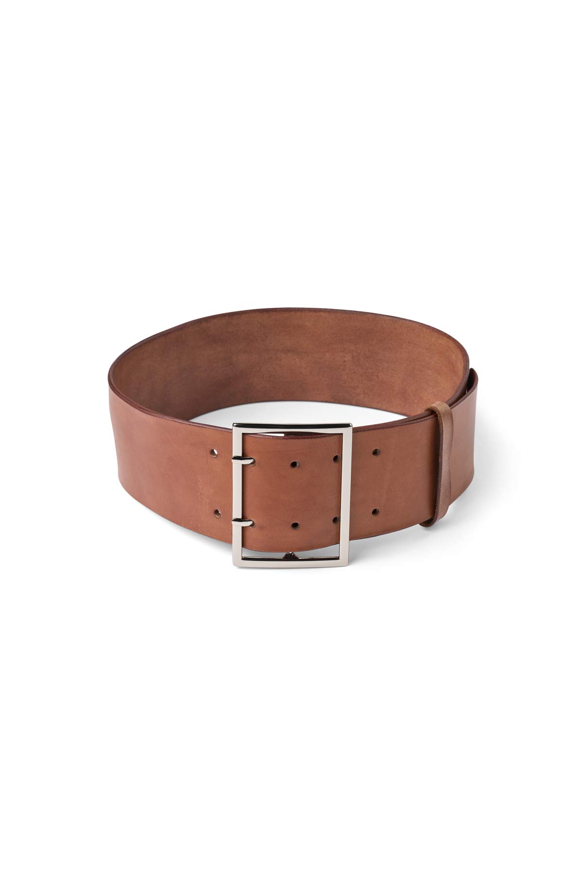 Gerde - Leather wide belt I Cognac