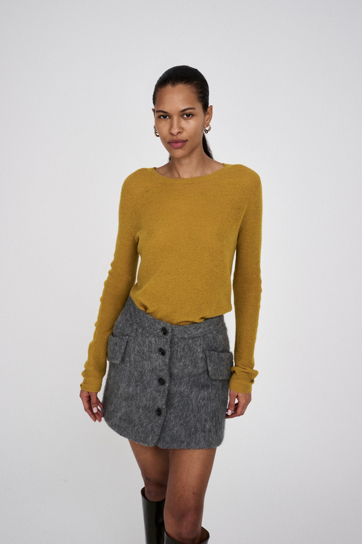 Olympia - Fuzzy skirt I Oatmeal