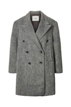 Leanna - Fuzzy oversized coat I Grey melange