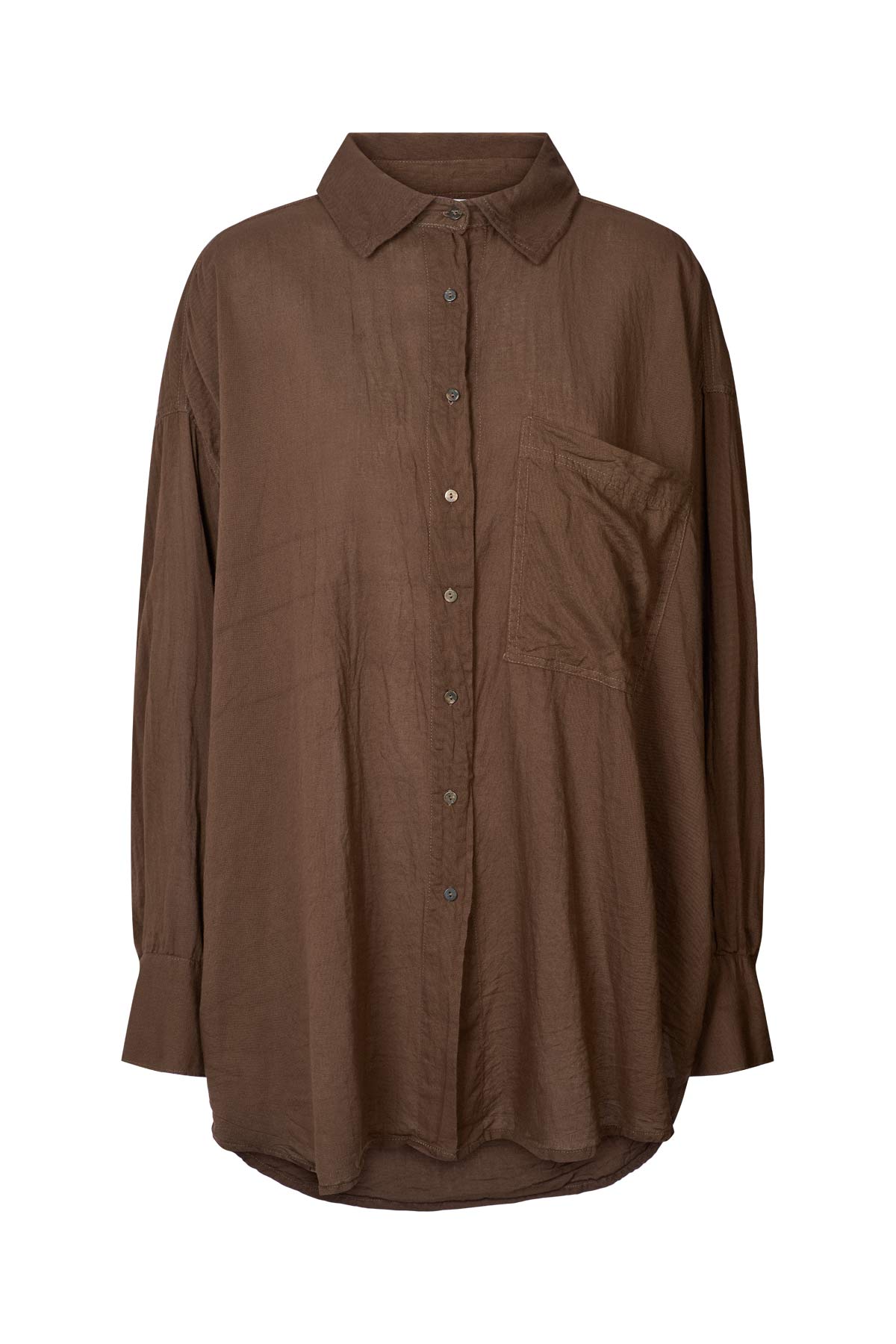 Noah - Cotton oversized shirt I Dark brown