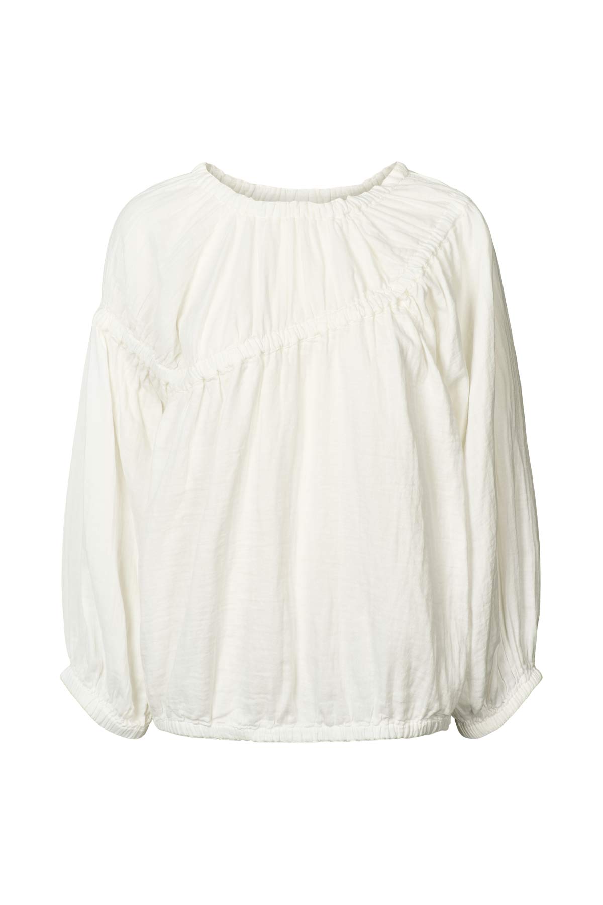 Lotte - Cotton dbl elasticated top I White