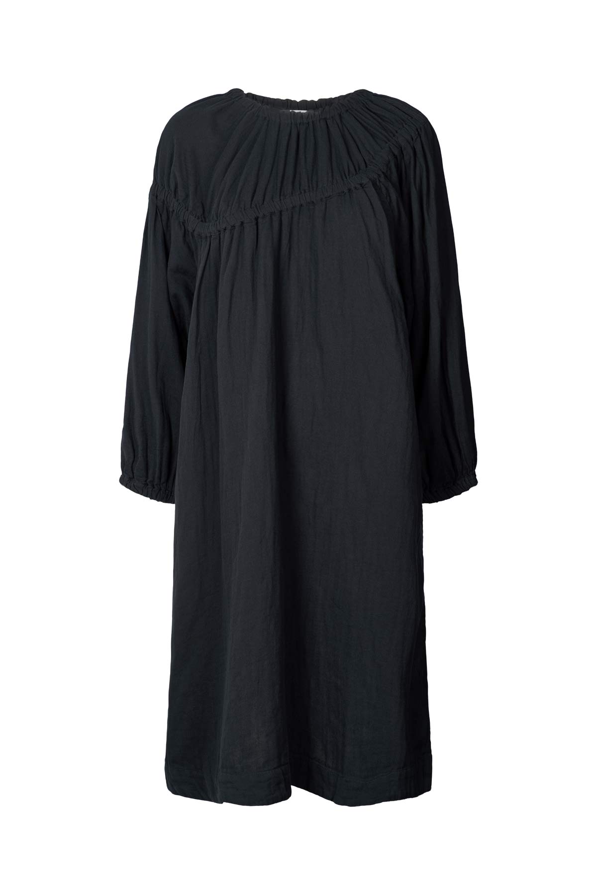 Mae - Cotton dbl elasticated dress I Black