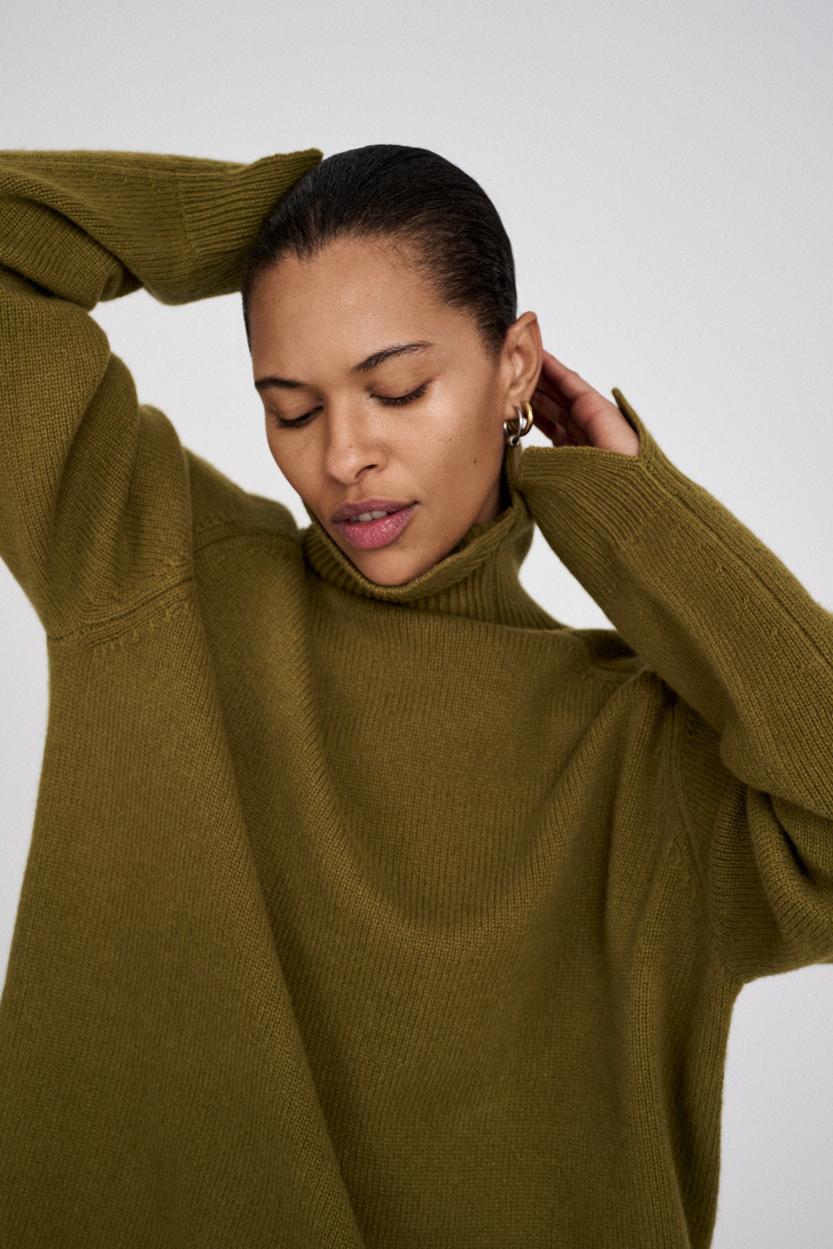 Celly - Pure wool roll neck sweater I Navy