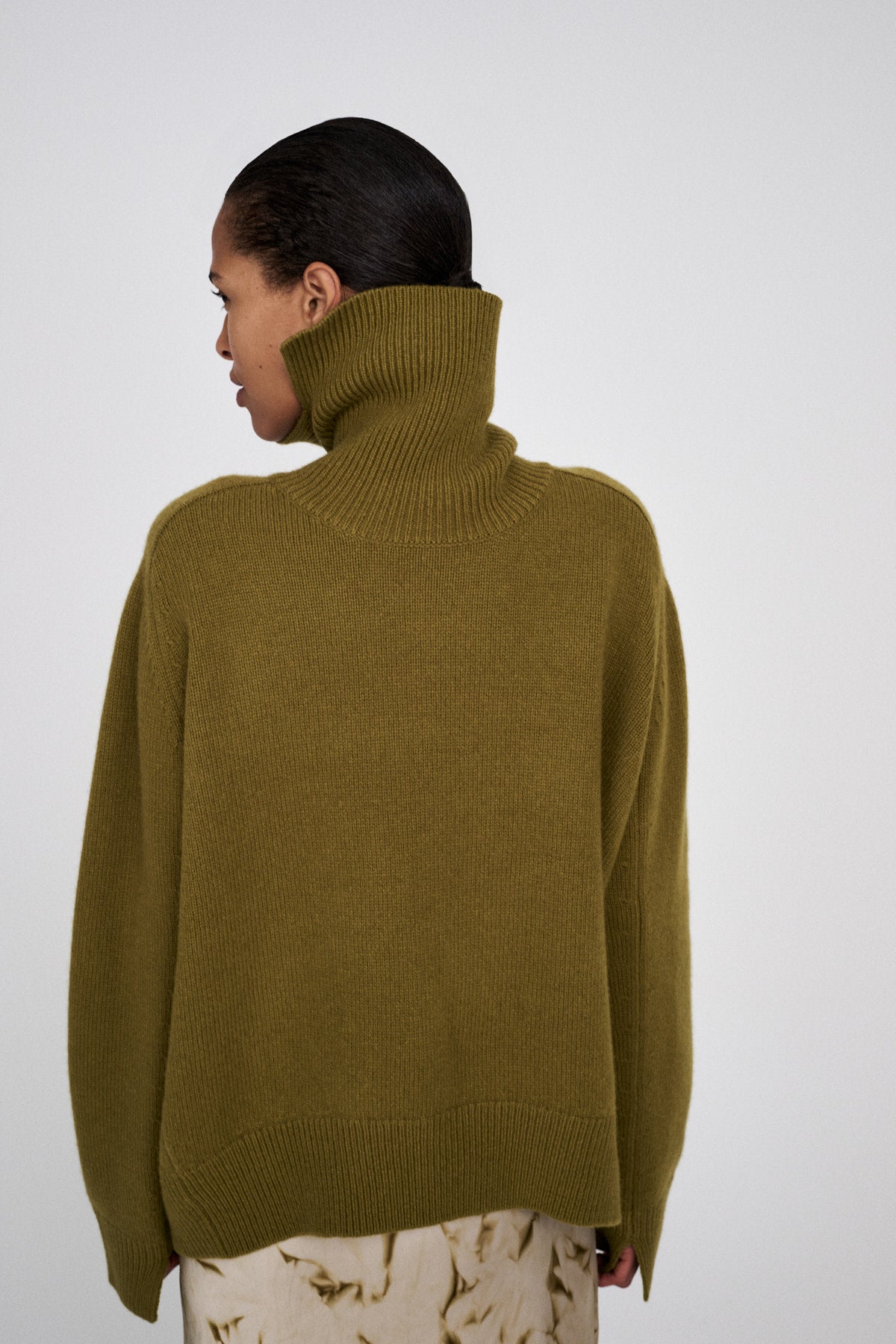 Celly - Pure wool roll neck sweater I Navy