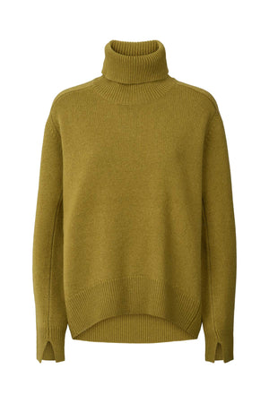 Celly - Pure wool roll neck sweater I Fern green