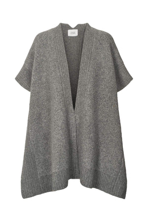 Dorris - Sheep knit cape I Grey melange