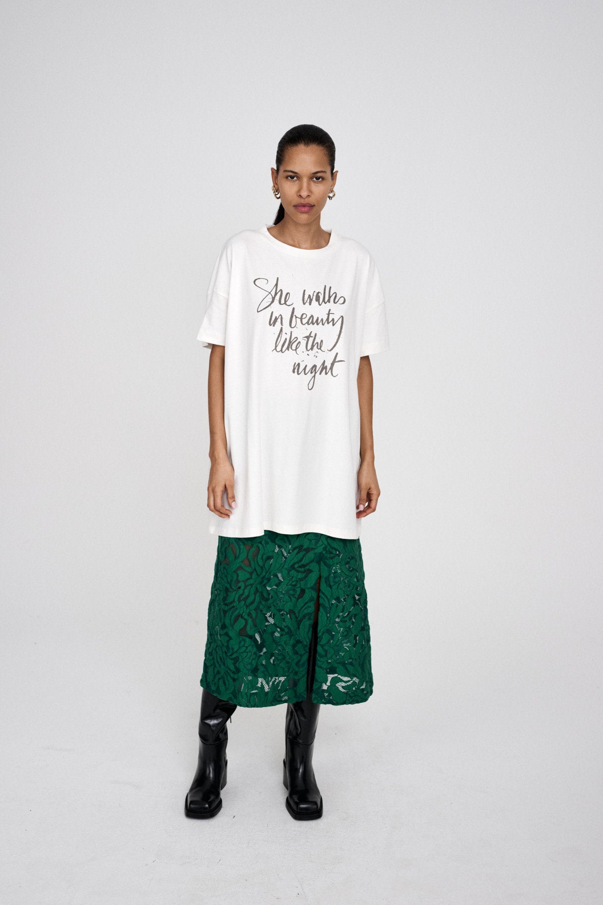 Dee - Poet oversize t-shirt I Faded black