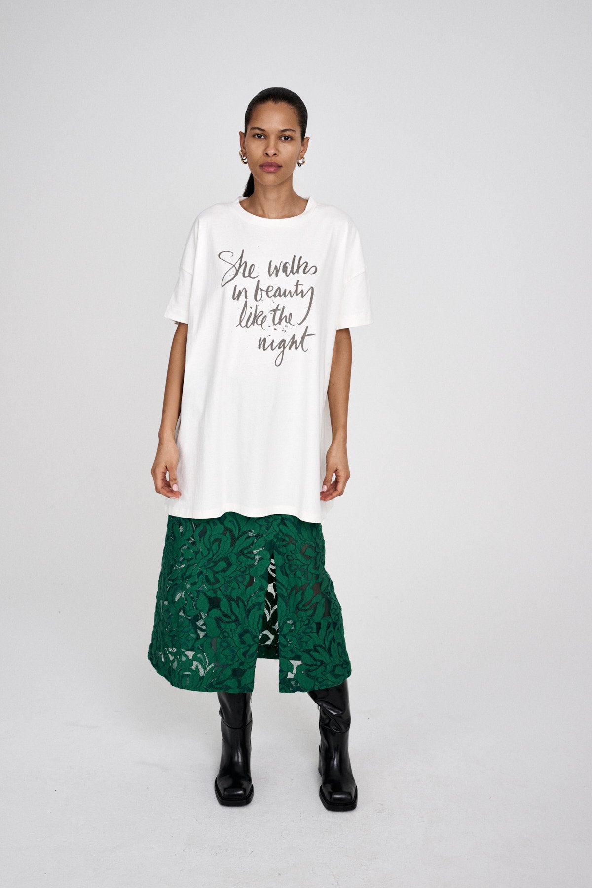 Dee - Poet oversize t-shirt I Faded black