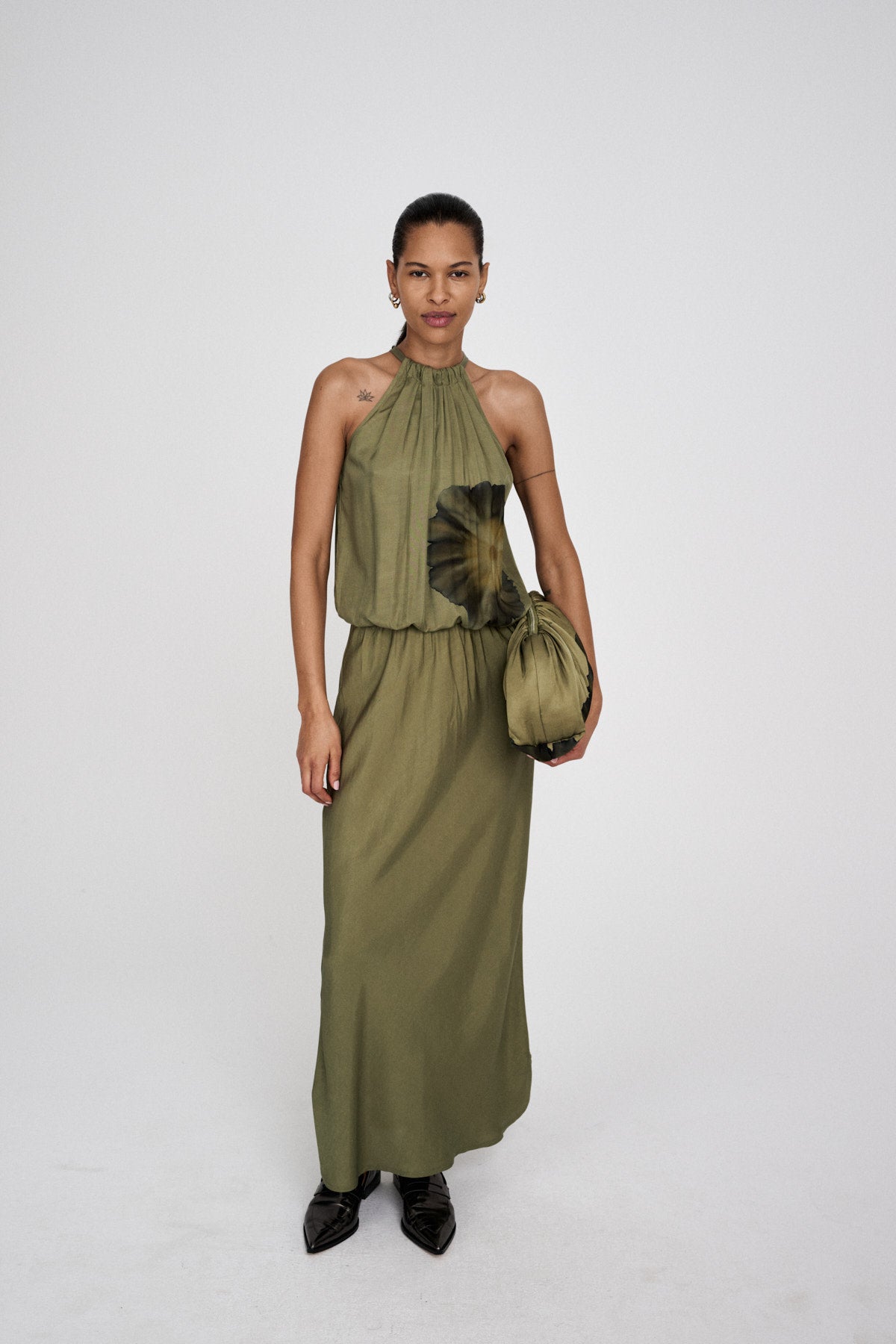 Chanette - Bloom halter dress I Hazelnut combo