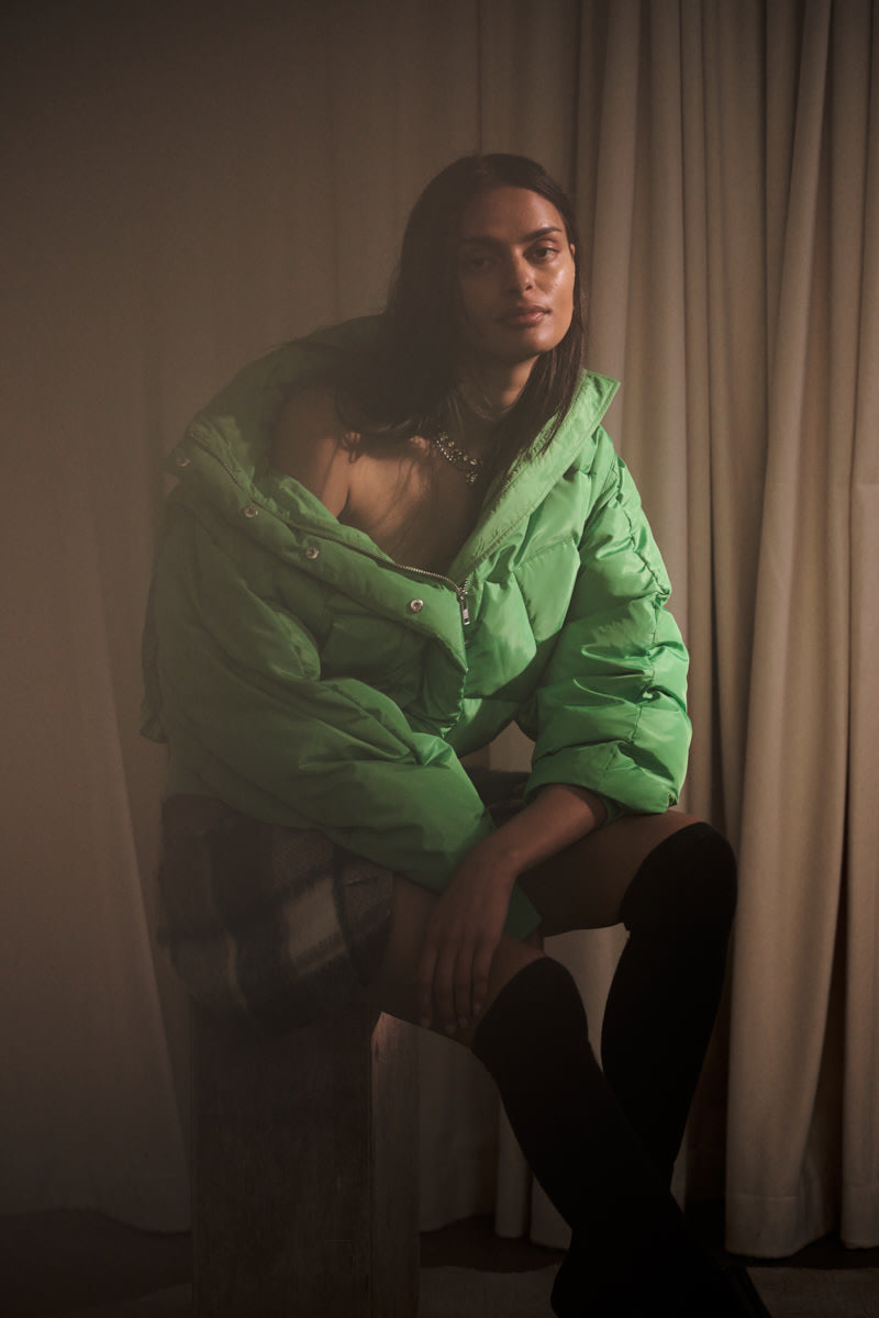 Olympia - Jumbo check short skirt I Brown check