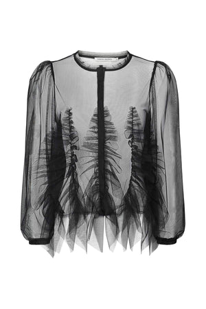 Gida - Frilly tulle shirt I Black