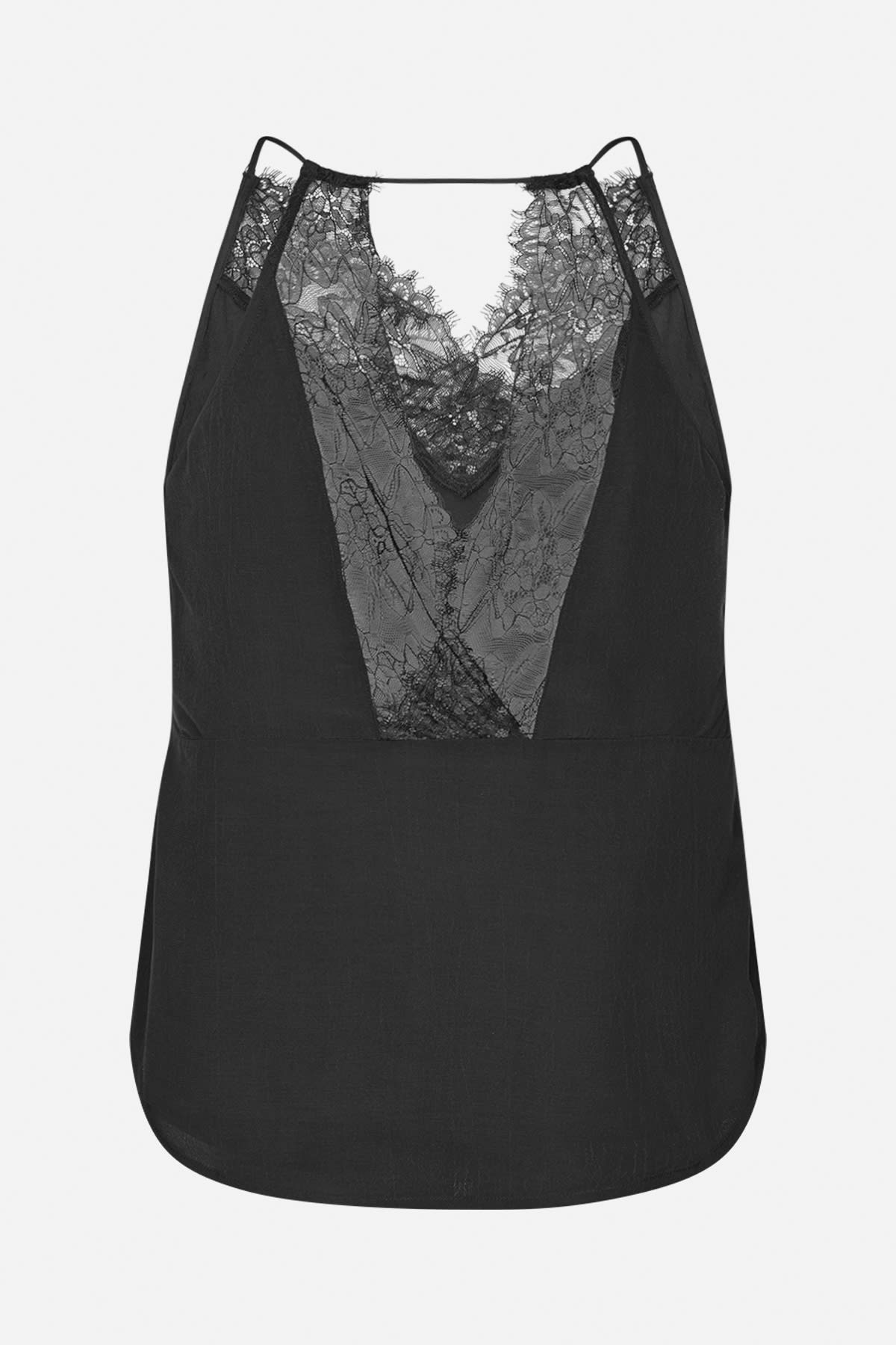 Jodie - Sheer lace camisole I Faded black