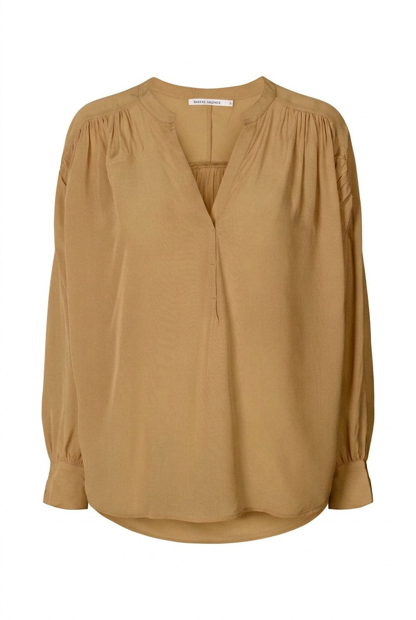 Meg - Sheer lace shirt I Hazelnut