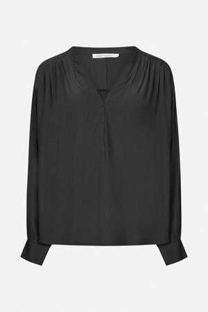 Meg - Sheer lace shirt I Faded black