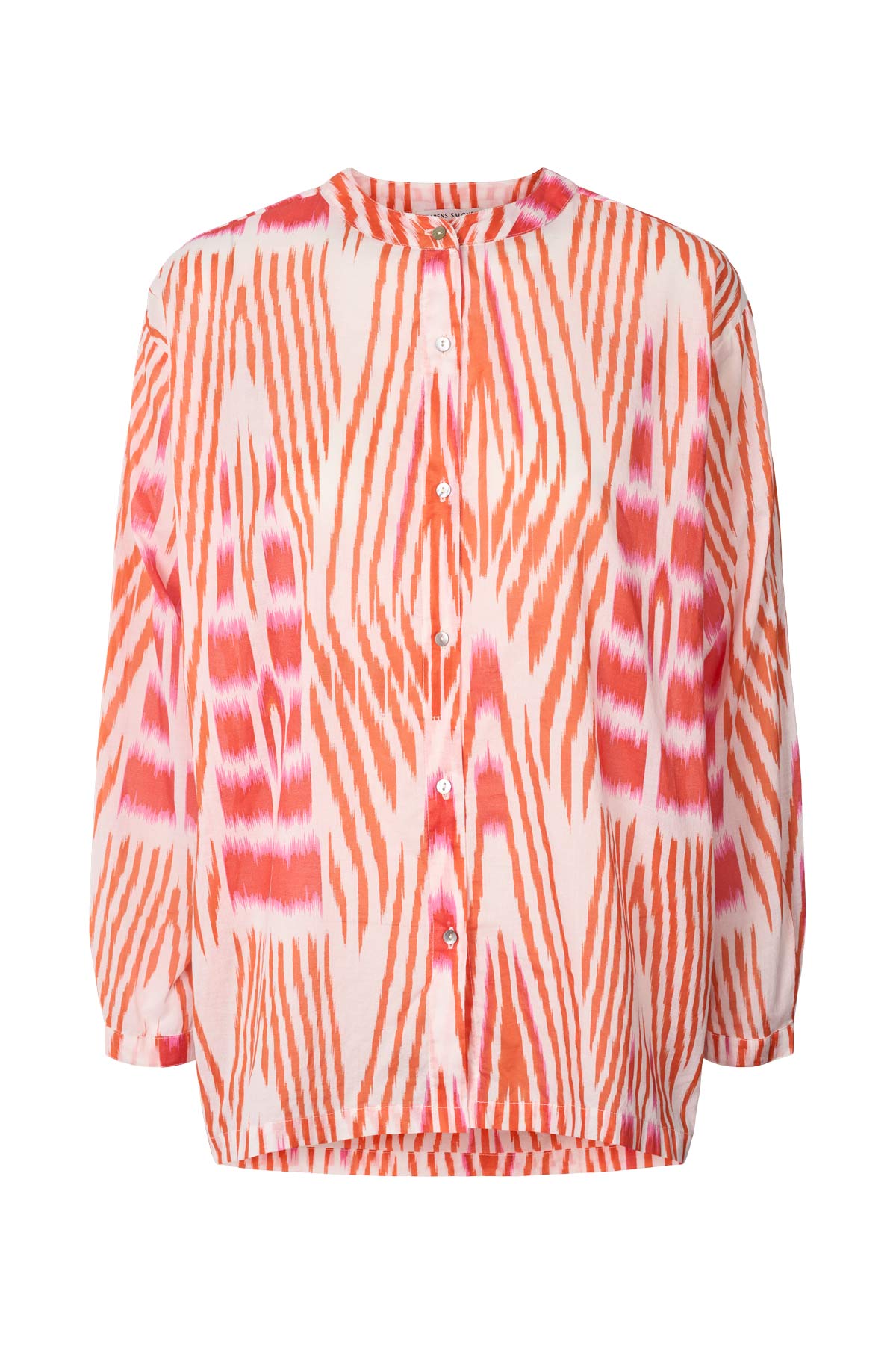 Sibyl - Ikat voile shirt I Mandarin pink ivory