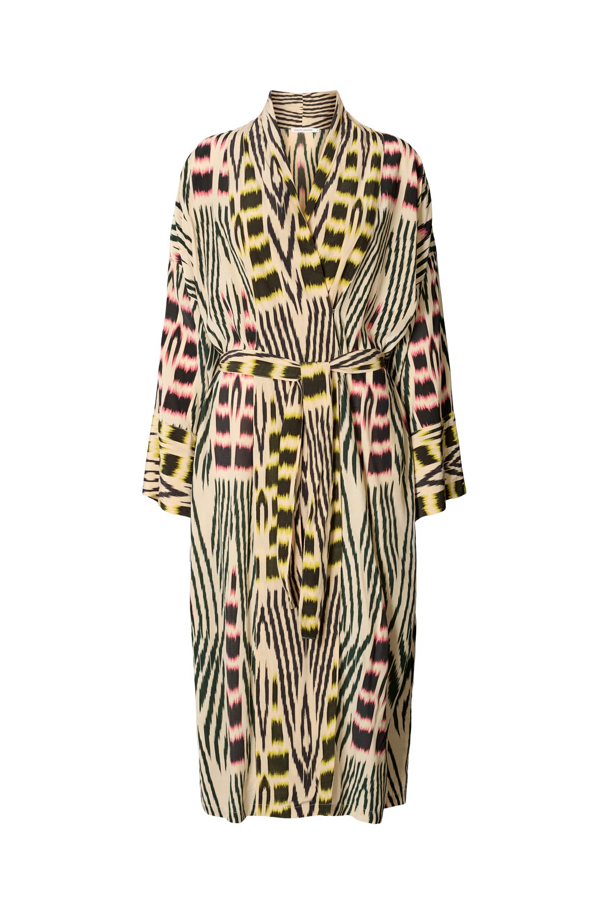Sunita - Ikat combo robe dress I Forest pink sand & citrus combo